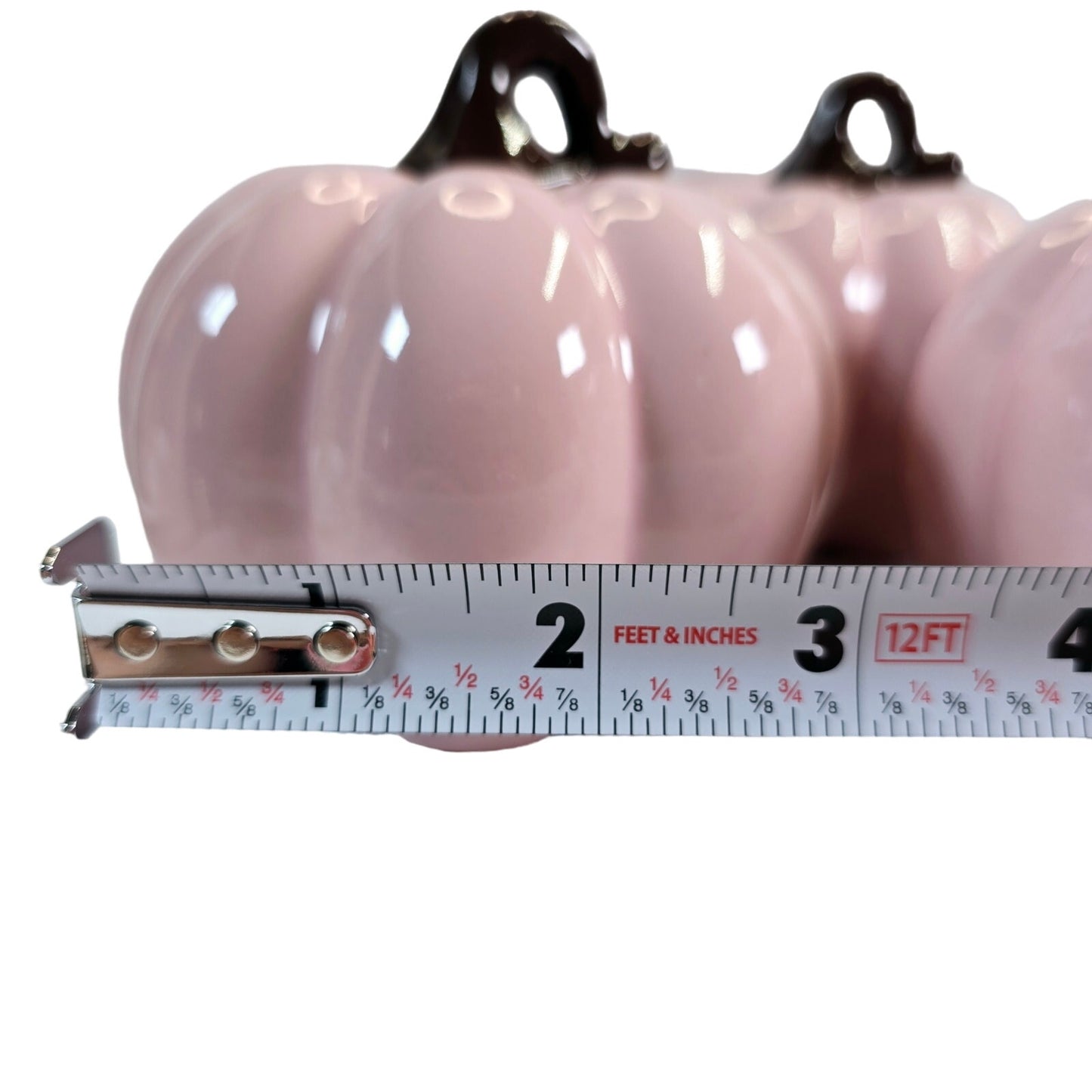 Set of 3 Pale Pink Ceramic Display Pumpkins