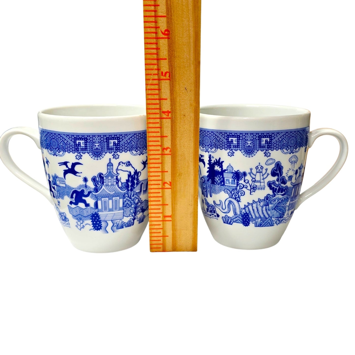 Calamityware Things Could Be Worse Mugs Set of 2 Blue White Porcelain Coffee Mug
