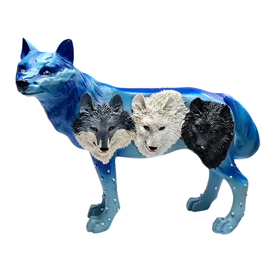 Vintage Westland Band of Wolves Figurine, Blue Wolf Figurine