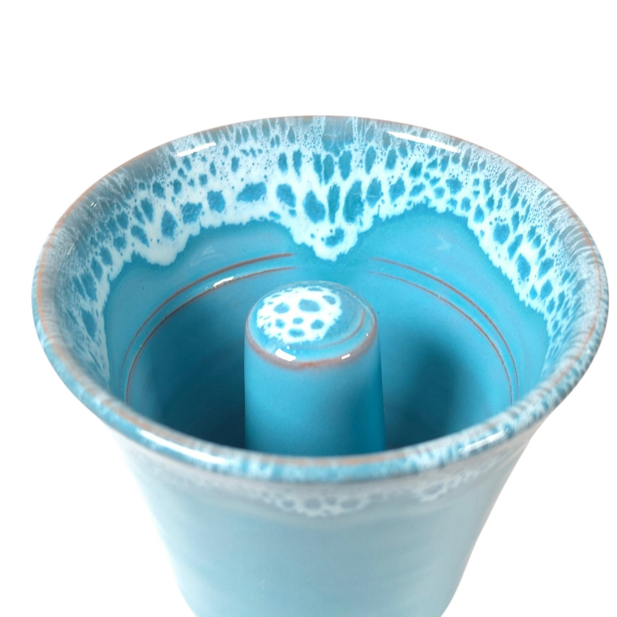 Pythagorean Greedy Cup Blue White Glazed Pottery Goblet Cup of Justice
