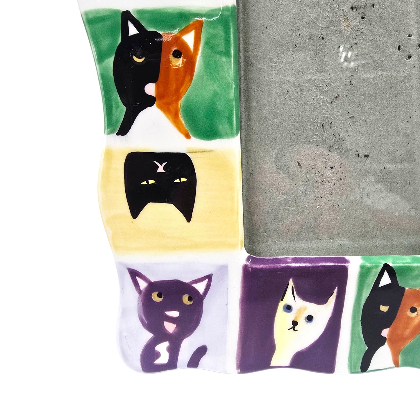 AS IS Colorful Cat Ceramic Picture Frame, Read