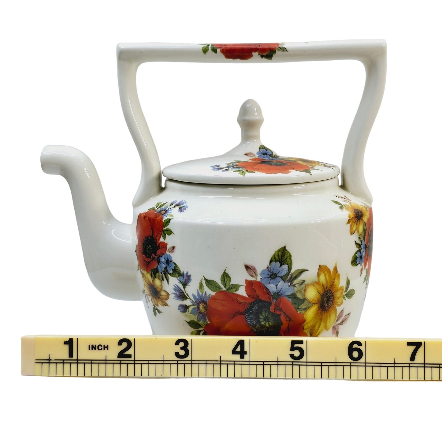 Vintage Arthur Wood Teapot, England, Floral Print