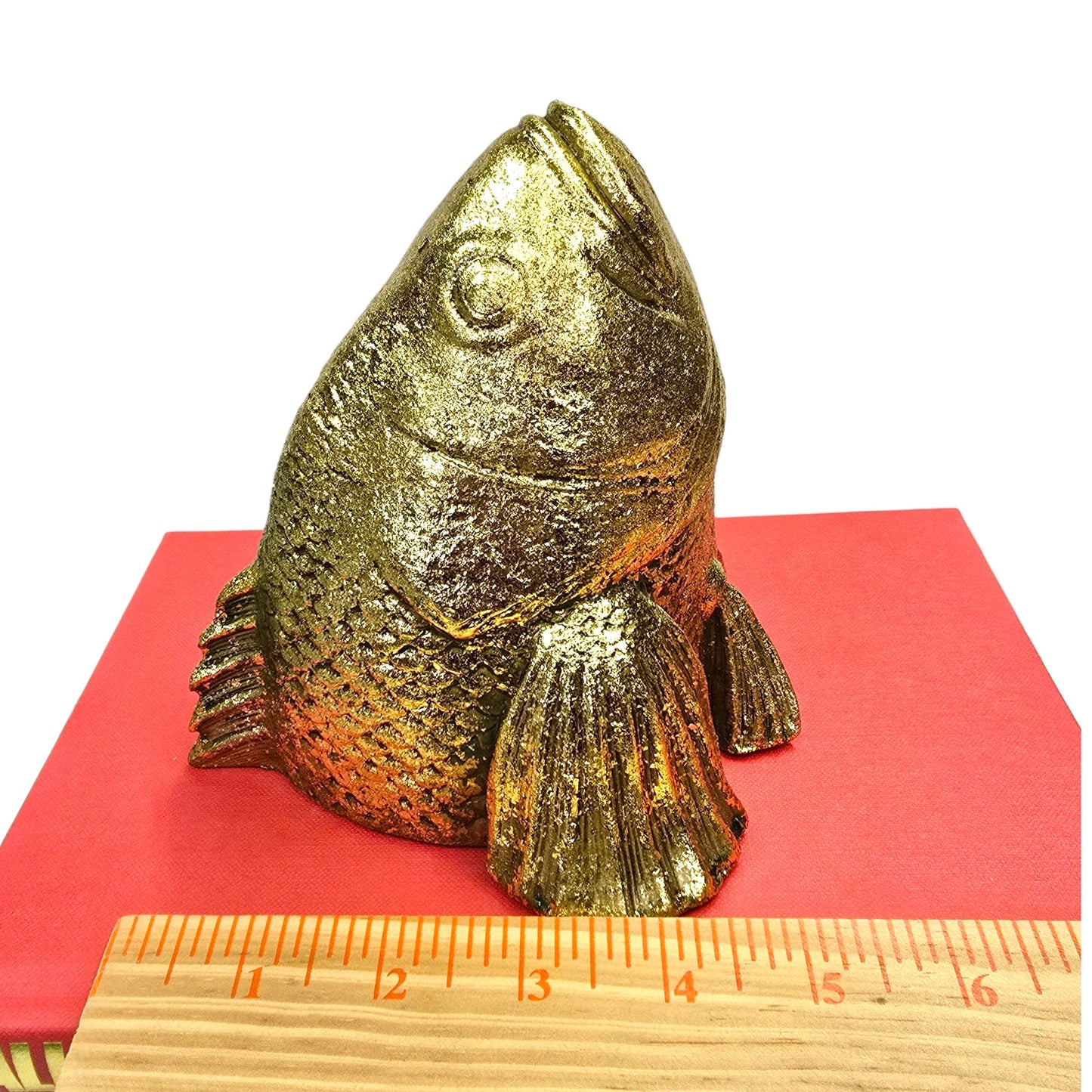 Stan the Goldfish Metallic Gold Resin Wall Sculpture Glam Quirky Decor by CB2