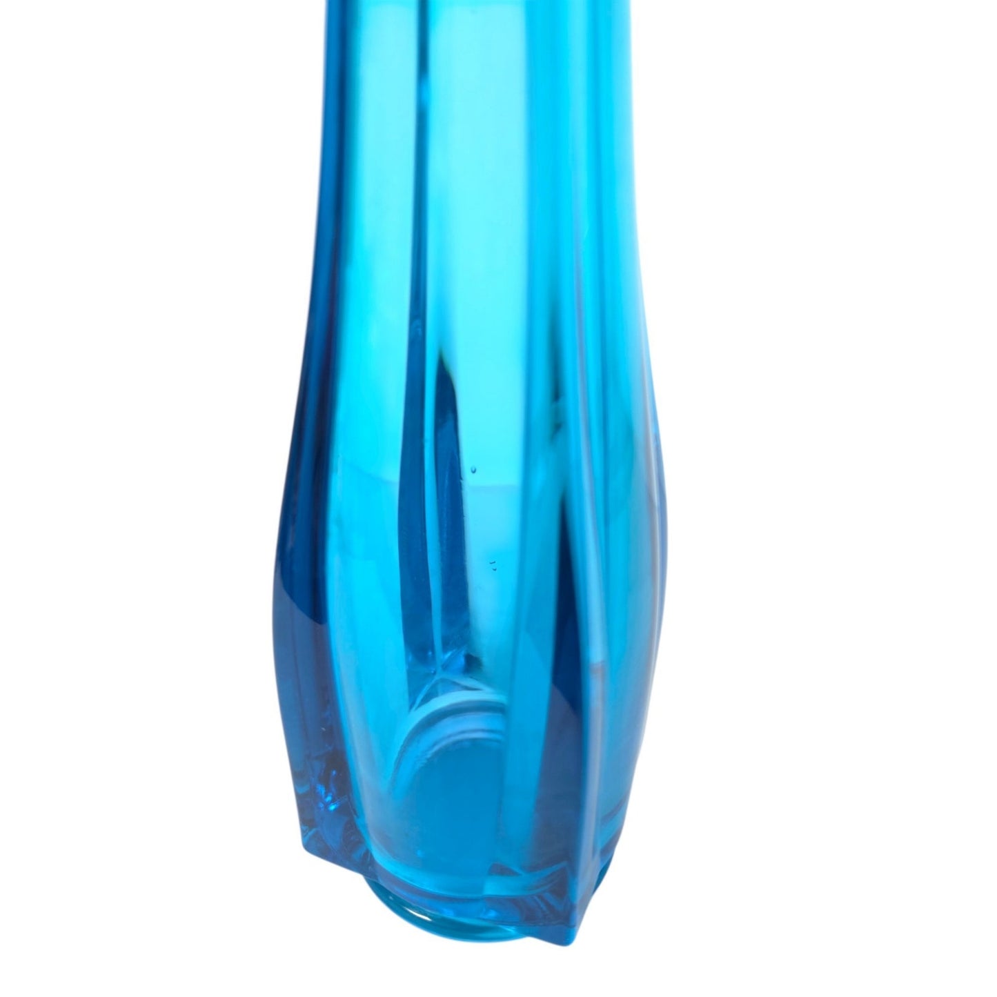 LE Smith Blue Swung Vase 4 Finger Mid Century Modern Vintage Simplicity 13.5"