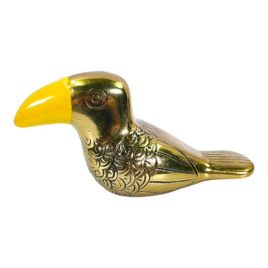 Brass Toucan with Yellow Beak Figurine,