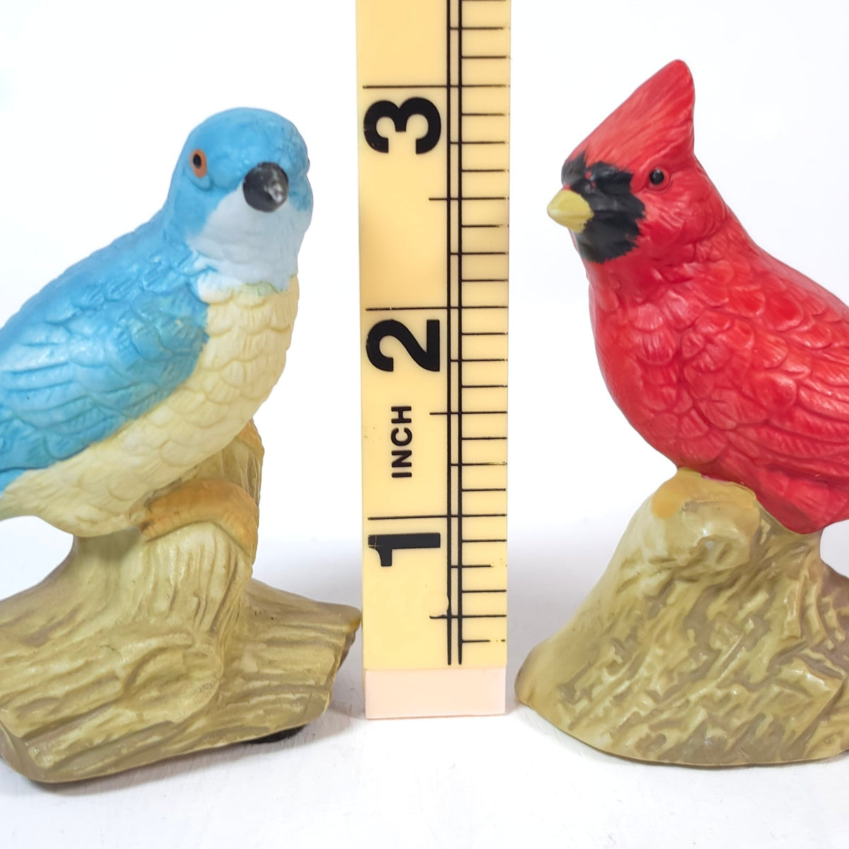 Whitney Designs Porcelain Bird Figurines Red Cardinal Bluebird Pair Taiwan