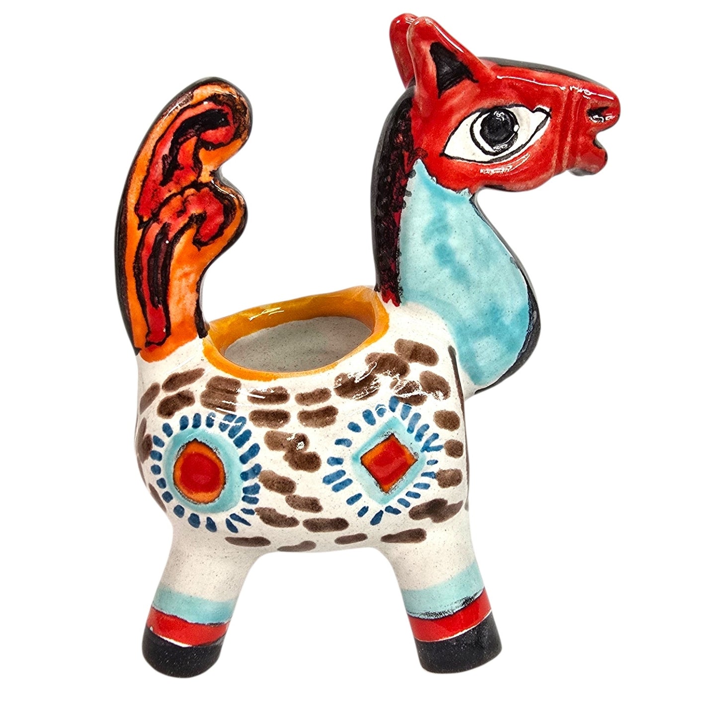 Vintage De Simone Italian Ceramic Horse Figurine Planter Mid Century Pottery