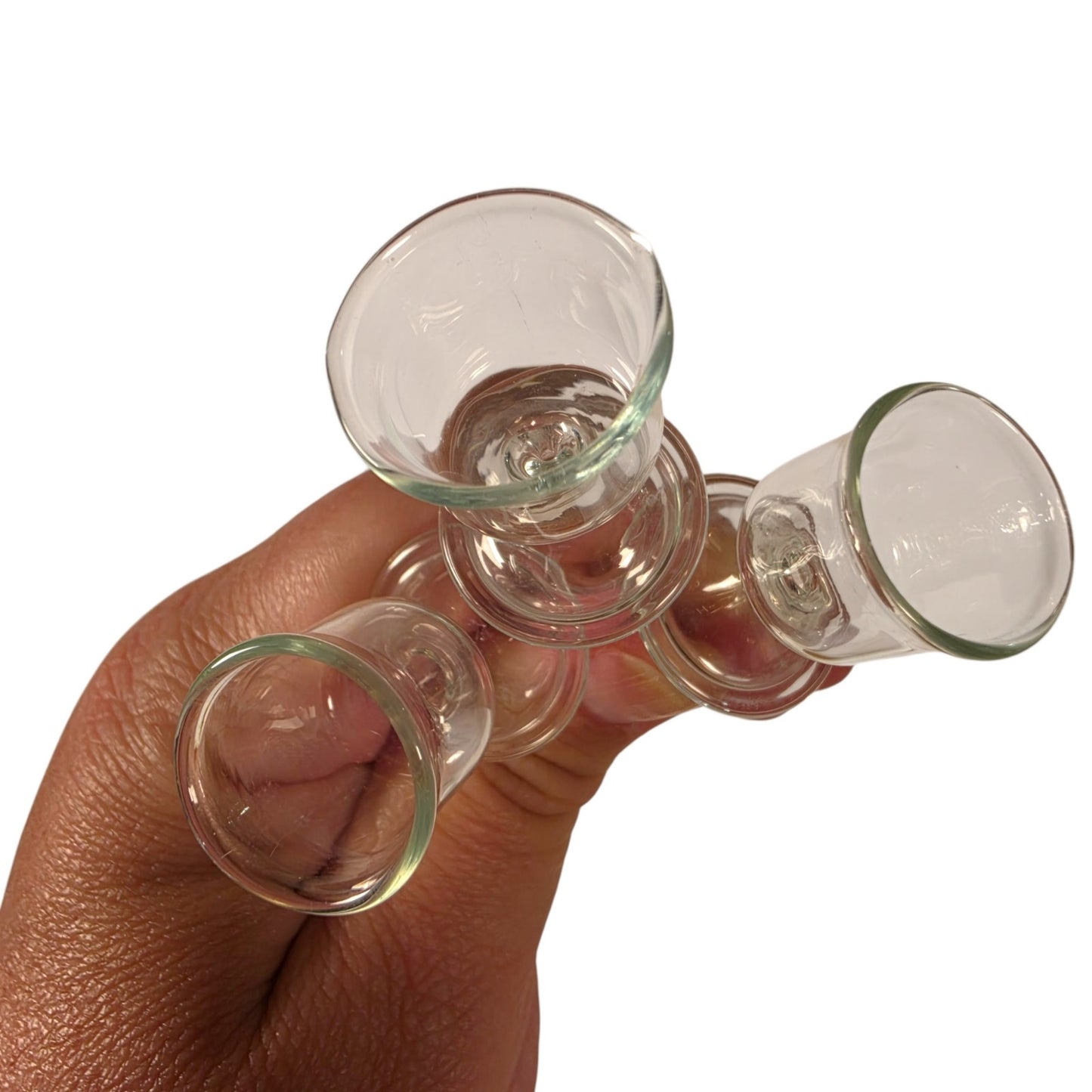 Vintage Miniature Glass Toast Glasses Cake Topper Goblets Set of 3 1950s