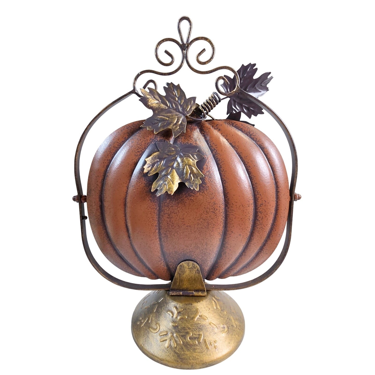 Stunning Fall Pumpkin 3 tier Decorative Metal Appetizer Server