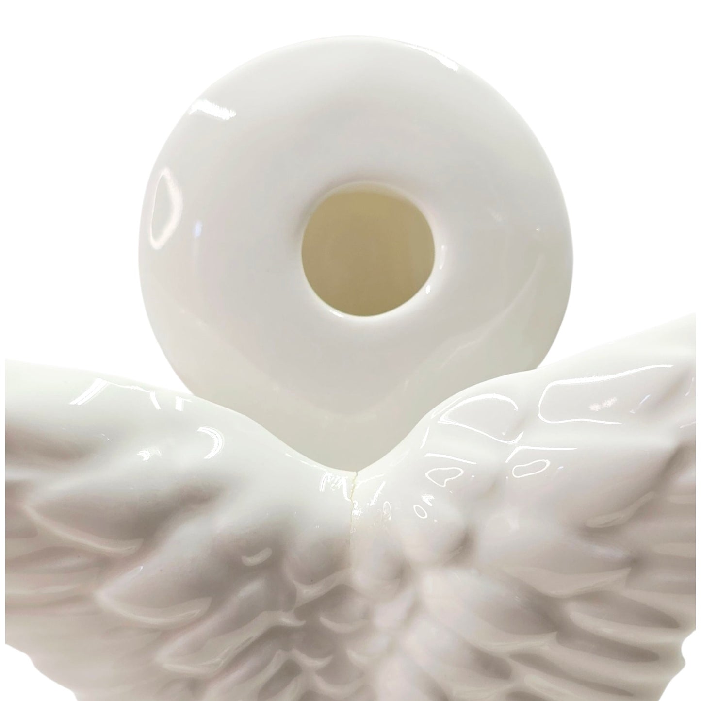 Vtg Harrods London 1990 Porcelain Angel Figurine Fruit Garland Candle Holder
