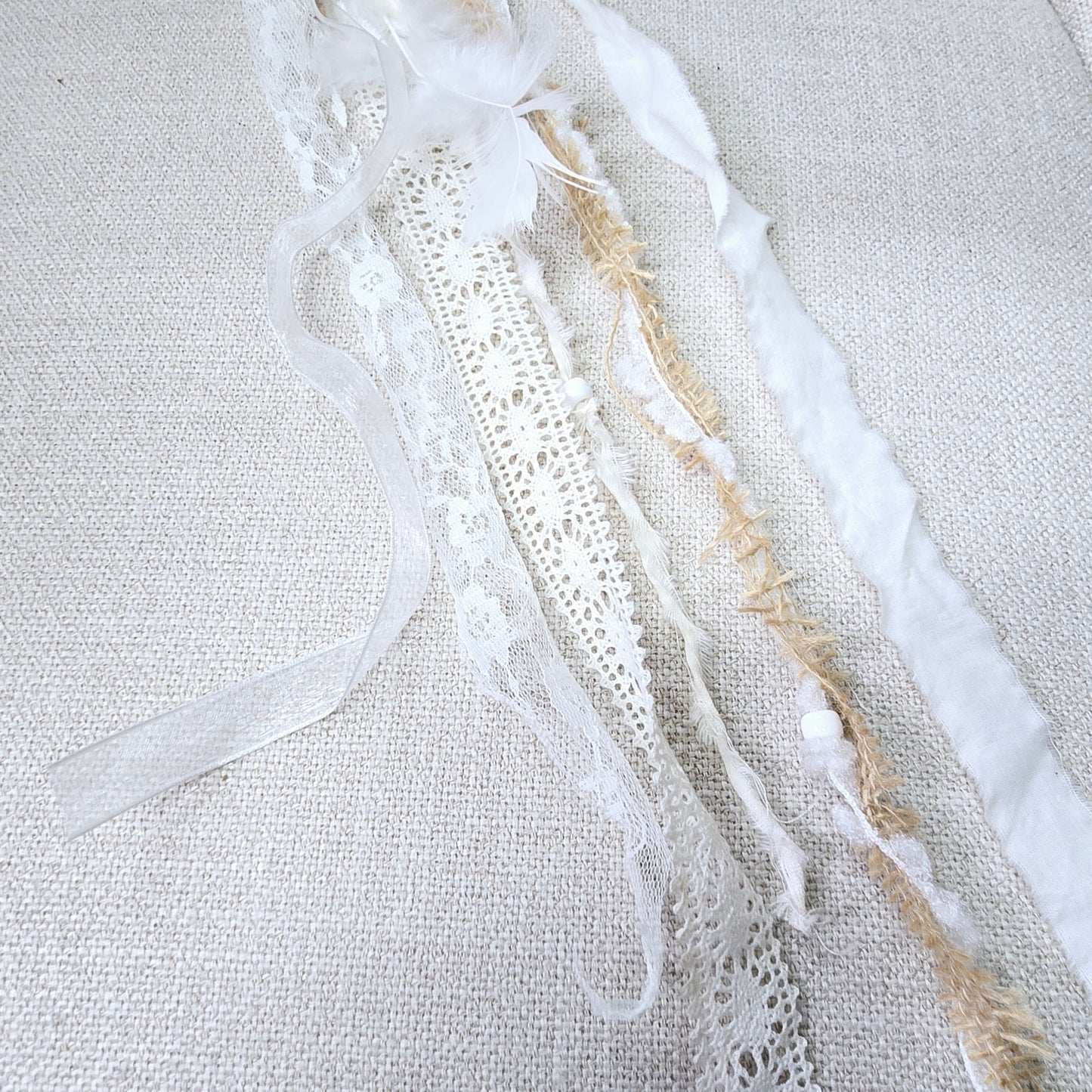 Ribbon and Lace Dream Catchers Set of 3 Bojo Style Shabby Chic Handcrafted Decor