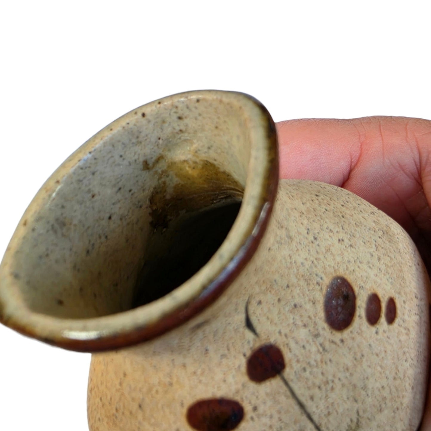 Vintage Netzi Tonala Mexican Pottery Bud Vase Hand Painted Folk Art Floral