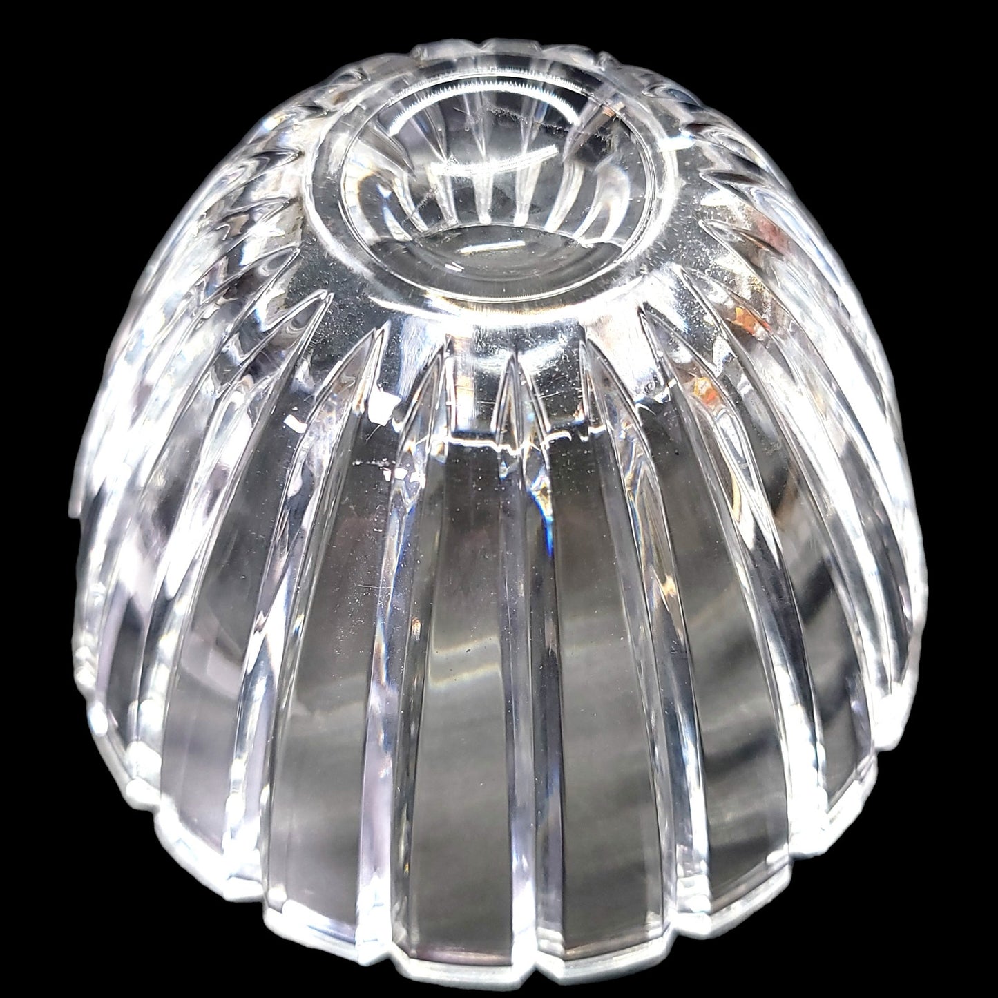 Crystal Apple Candy Dish Trinket Dish, Heavy Crystal Glass Lidded Apple Jar 6" H