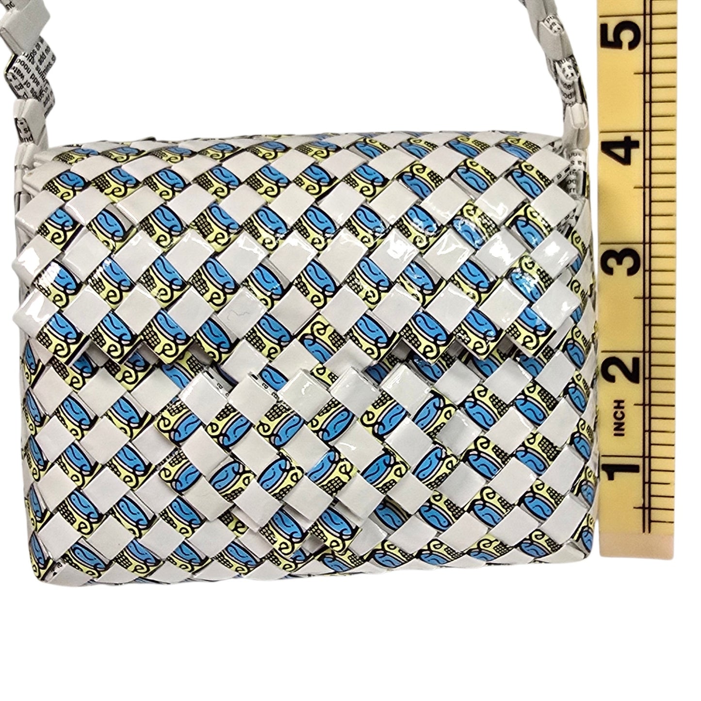 Handmade Woven Candy Wrapper Purse Child's Crossbody Bag Upcycled Sustainable