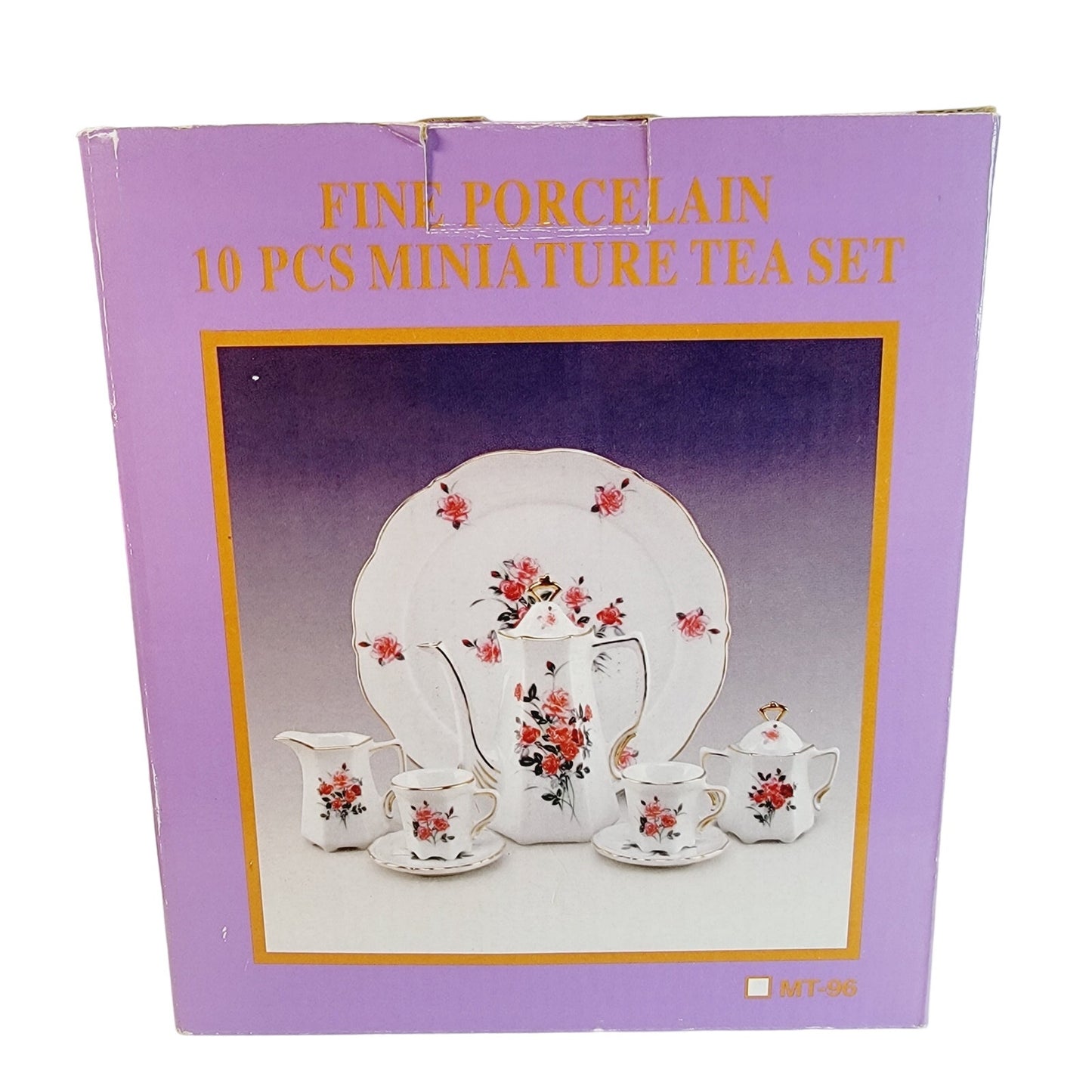 Vintage Fine Porcelain 10-Piece Miniature Tea Set