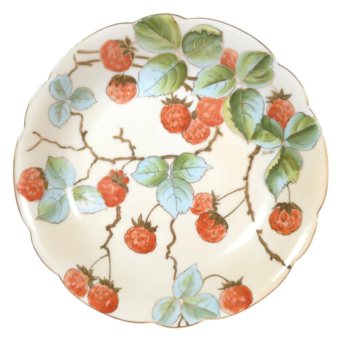 Antique Vienna Austria Raspberry Master Berry Bowl Set 6 c1890–1908