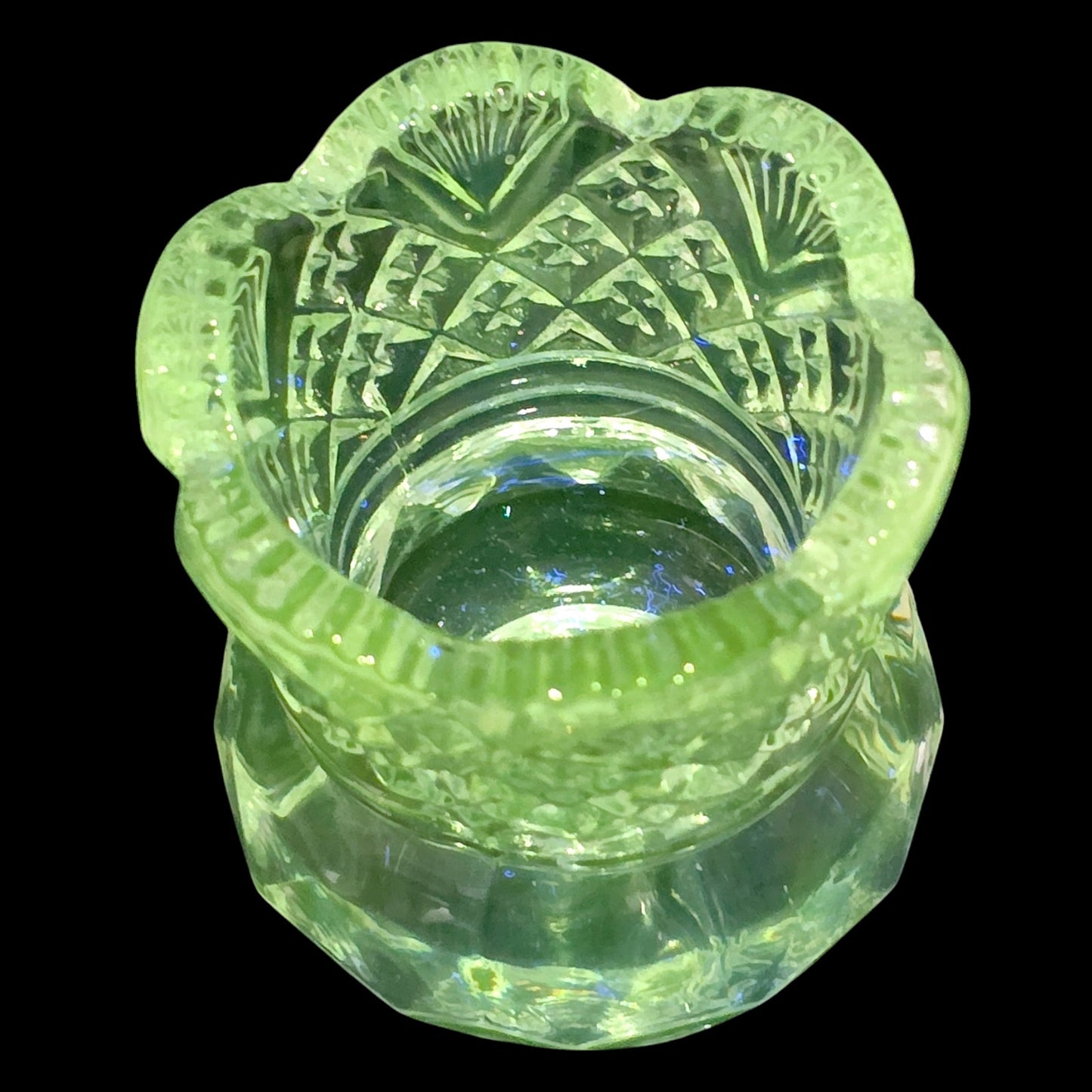 Vintage Glowy Westmoreland Glass "Fan and File" Toothpick Vase