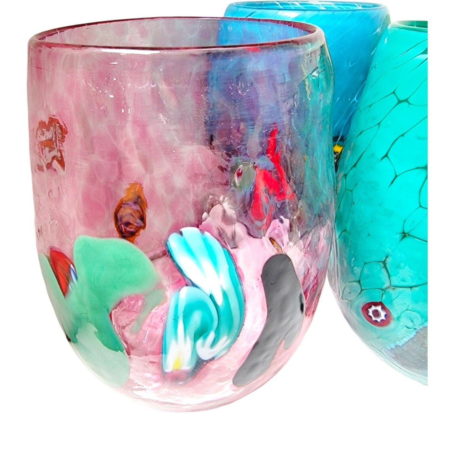 Set of 6 Murano Vetreria Artistica Hand-Blown Glass Tumblers