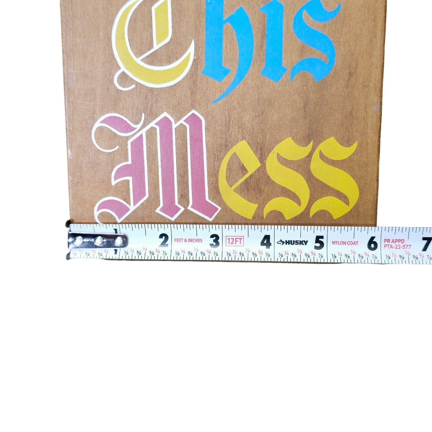 Vintage Bless This Mess Hand-Painted Cutting Board Wall Hanging