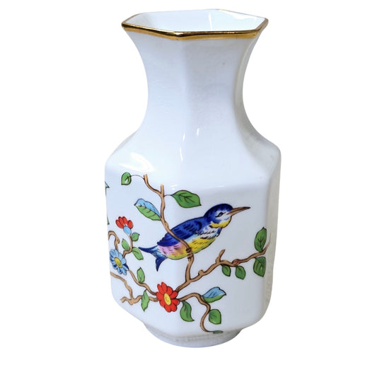 Miniature Vintage Aynsley 'Pembroke' Bone China Vase, Bird on Branch