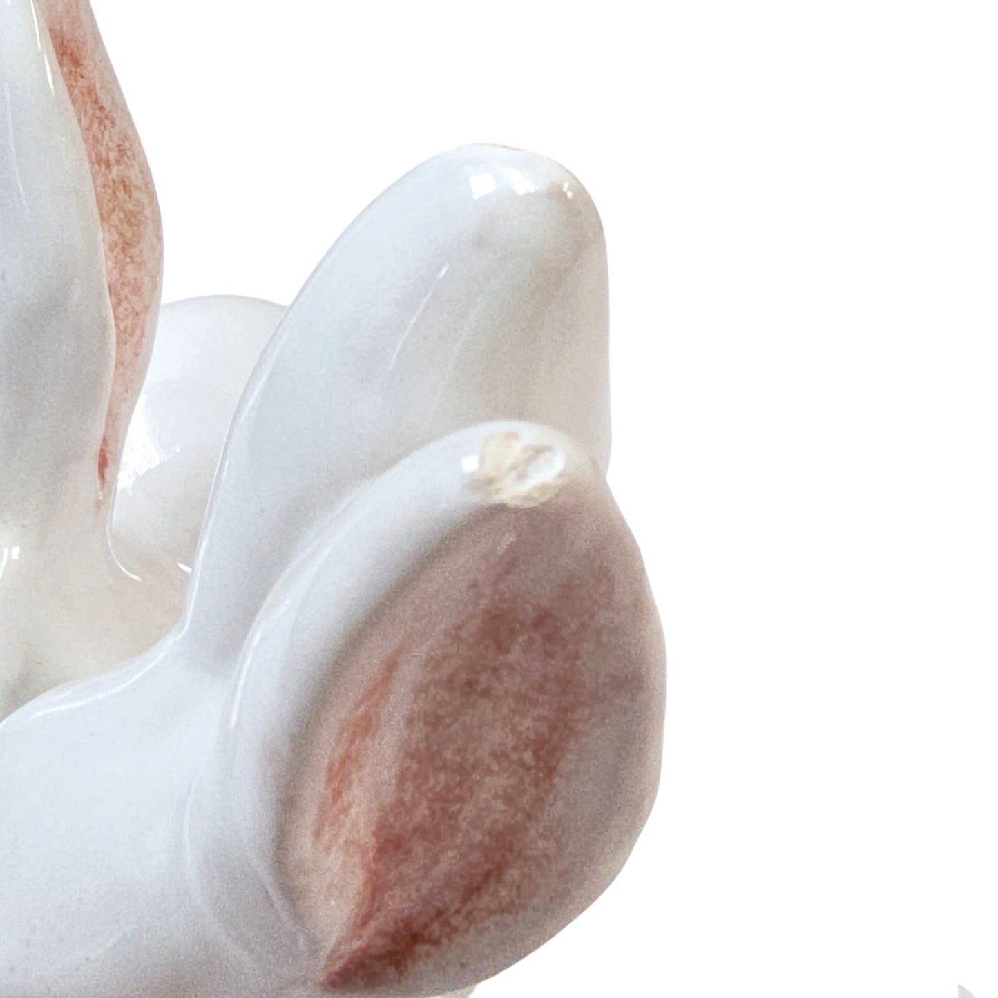 Vintage Peasant Village Italian Majolica Double Bunny Rabbit Figurine Read