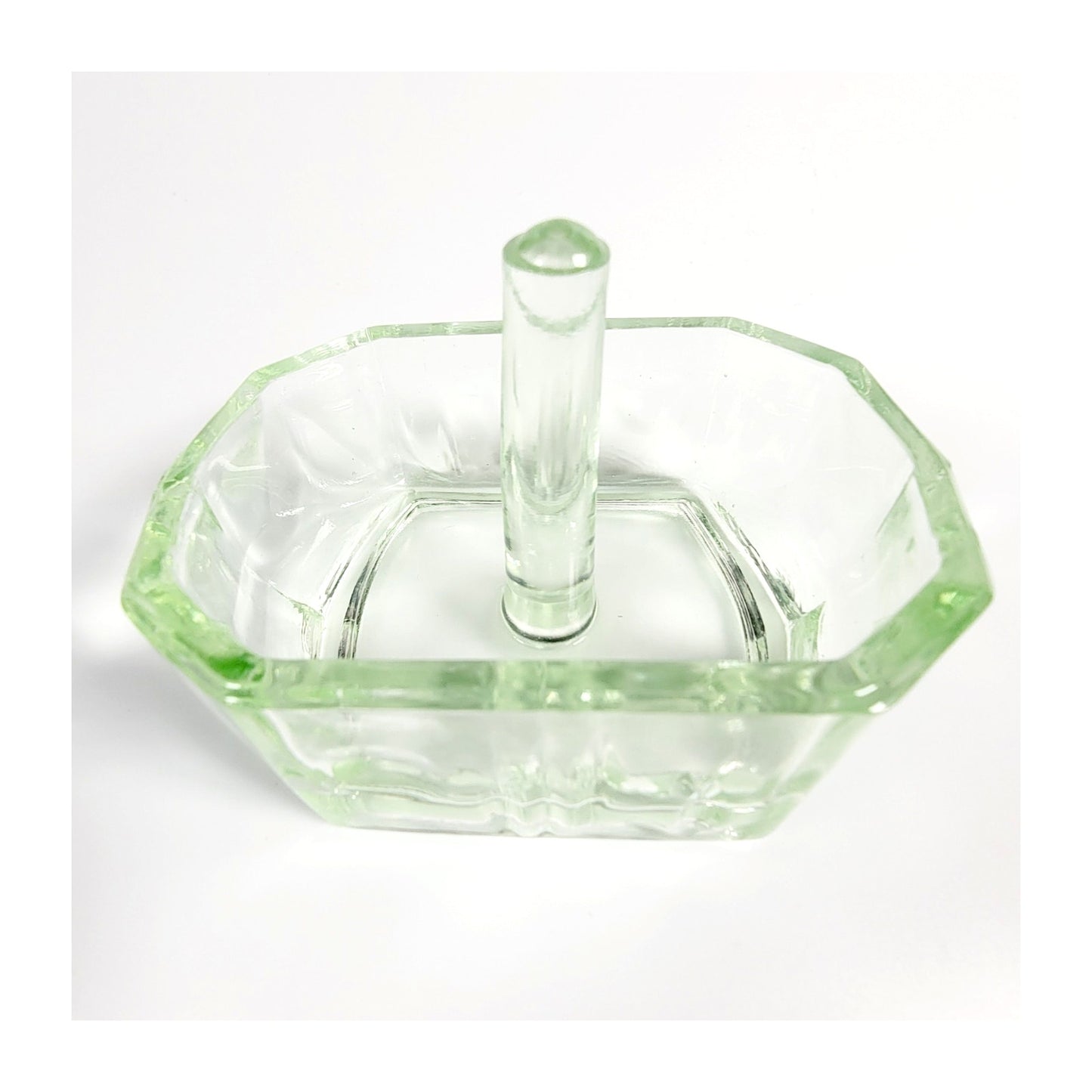 Vaseline Glass Ring Dish, Glowy Glass Ring Dish