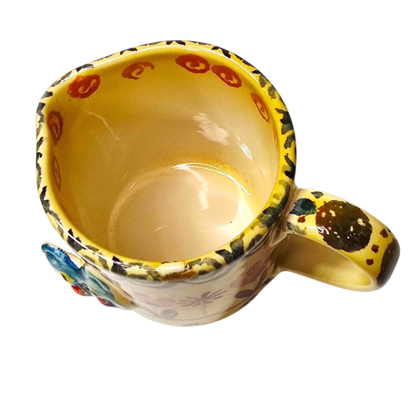 Vtg Italica ARS Italy Pottery 3D Cat Creamer Pitcher Spout Character Mug 3.25"