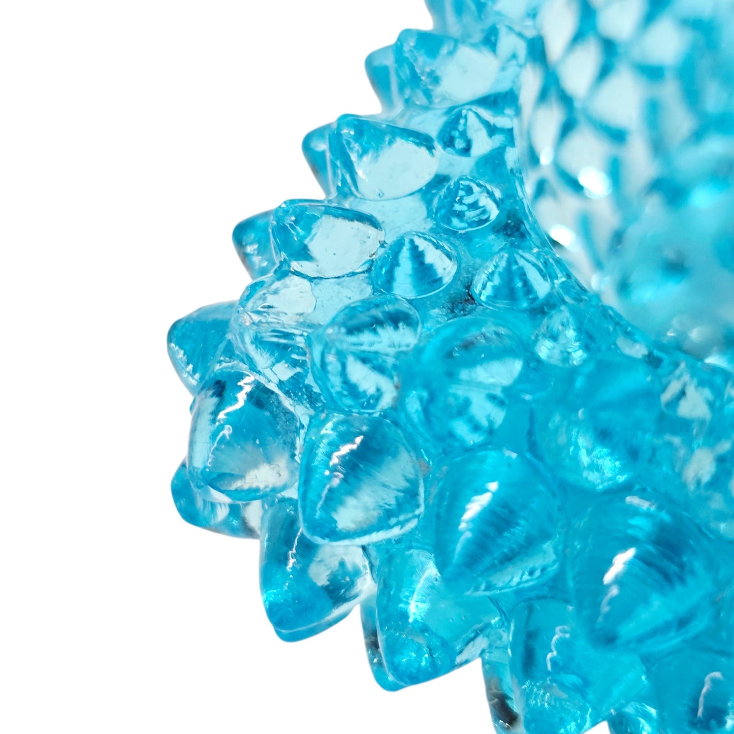 AS IS Fenton Aqua Blue Hobnail Glass Votive Holder Glows UV Reactive Manganese