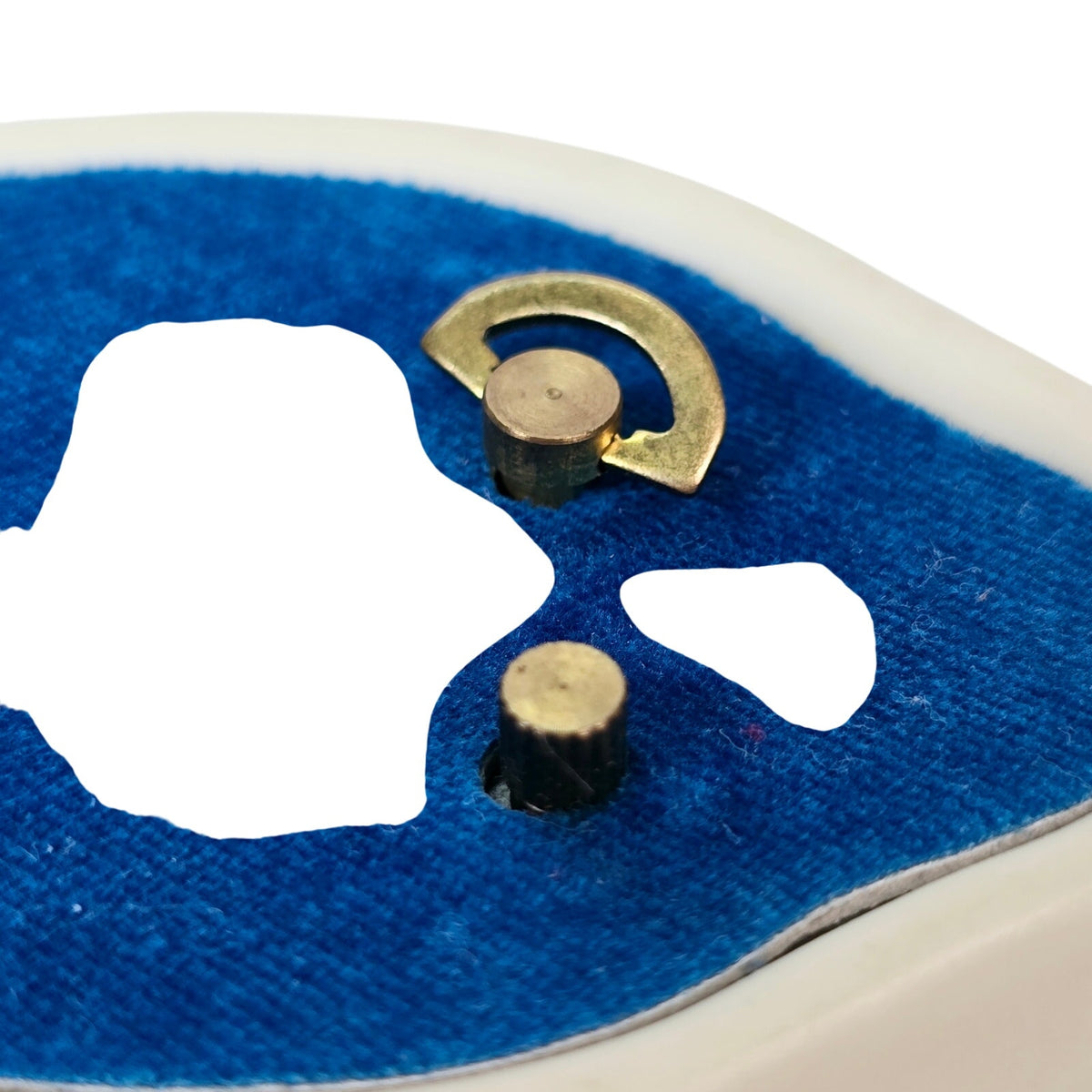 Vtg Lenox Footprints Music Box Plays Amazing Grace, 1997, Blue Velvet Lined Lid