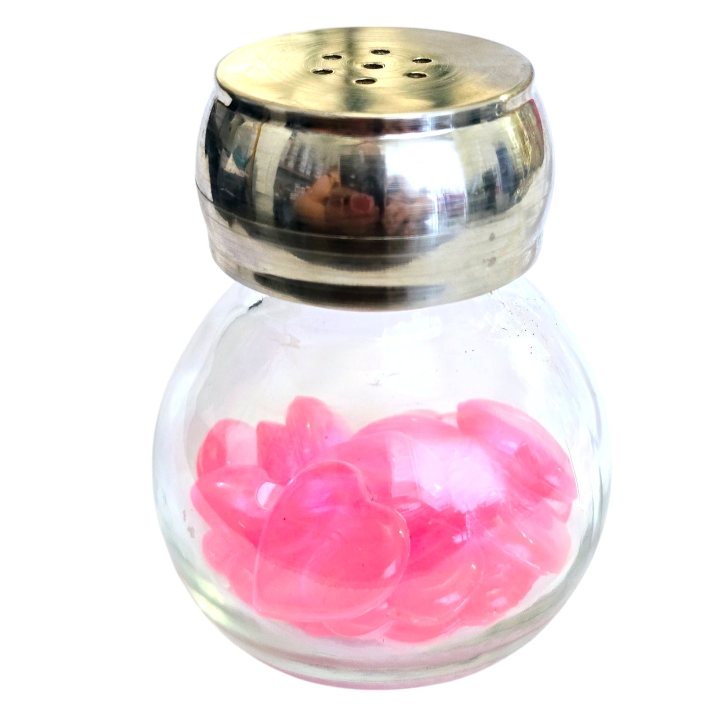 Pink Heart Beads GLOW LIVE-CRAFTED SHAKER + 3 PINS Join me LIVE to give Input, or Give me Creative Freedom! Love, Valentine, Valentine's