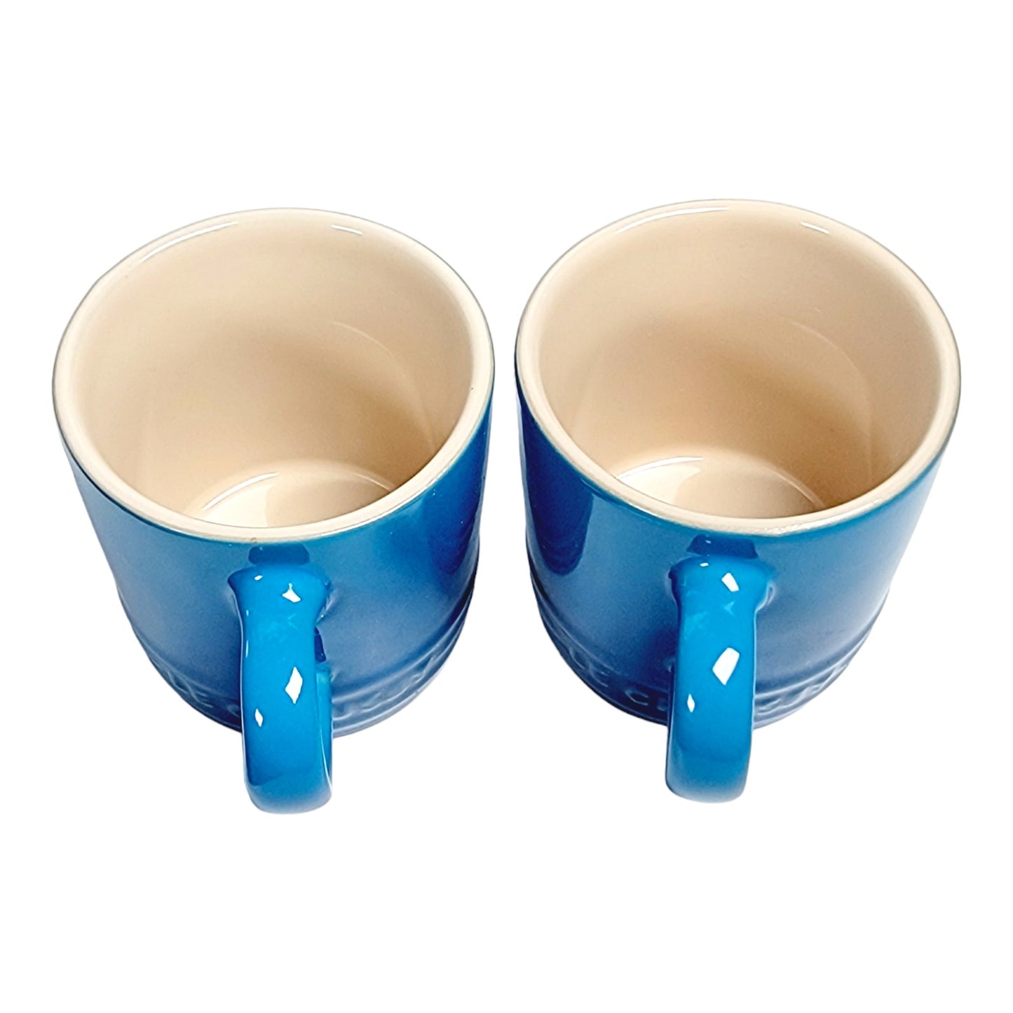 Le Creuset Marseille Blue Mini Espresso Mugs Stoneware Demitasse Set of 2 0.1L