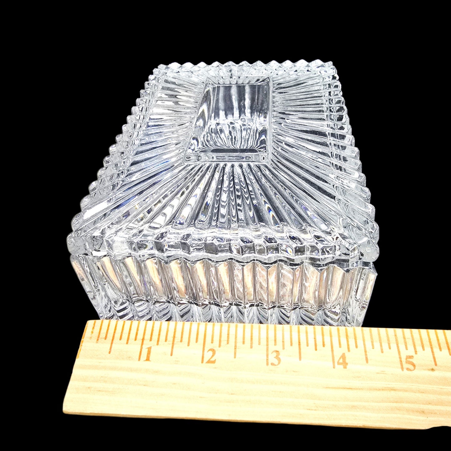 Vtg Godinger Crystal Legends 24% Lead Crystal Trinket Jewelry Box Dresser Box