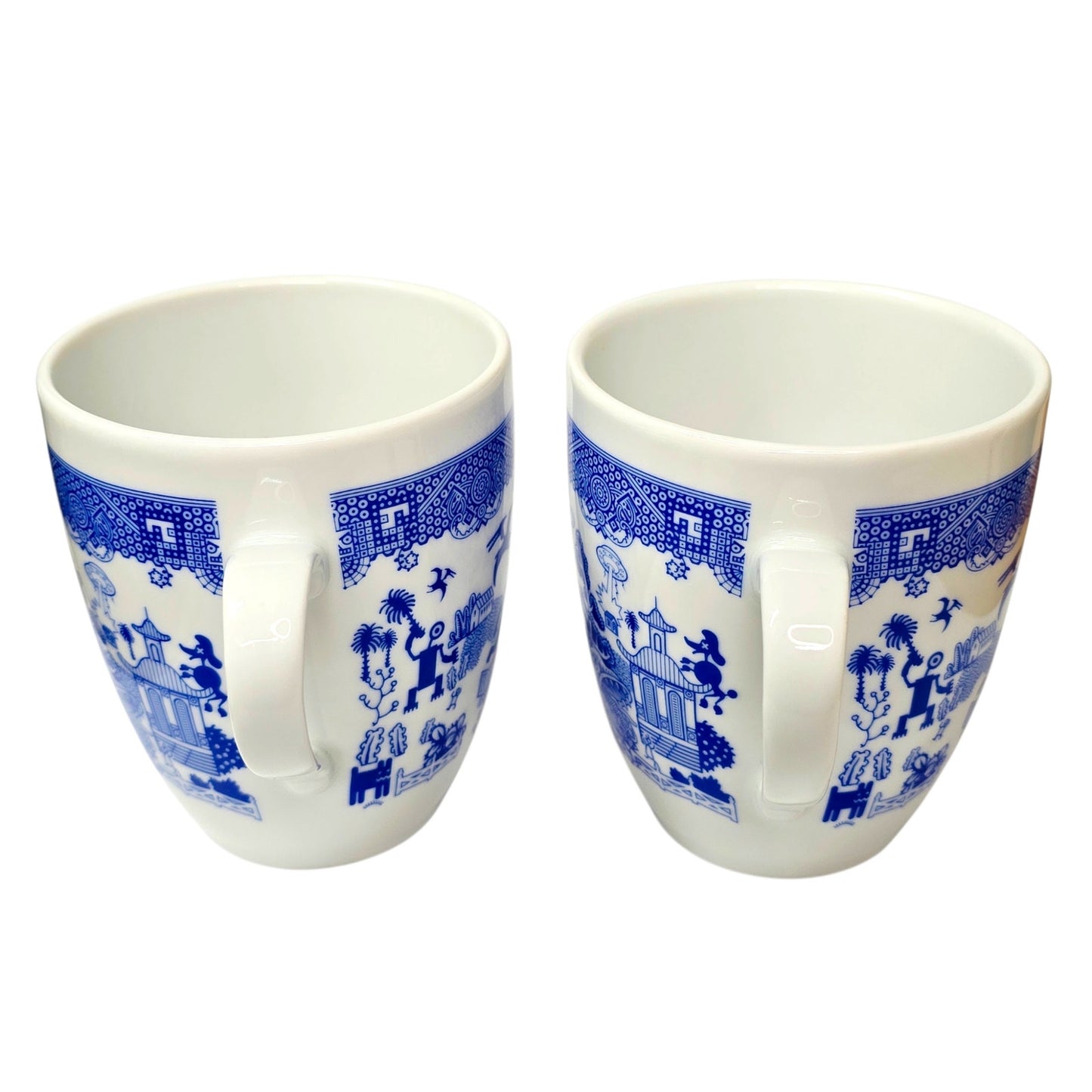 Calamityware Things Could Be Worse Mugs Set of 2 Blue White Porcelain Coffee Mug