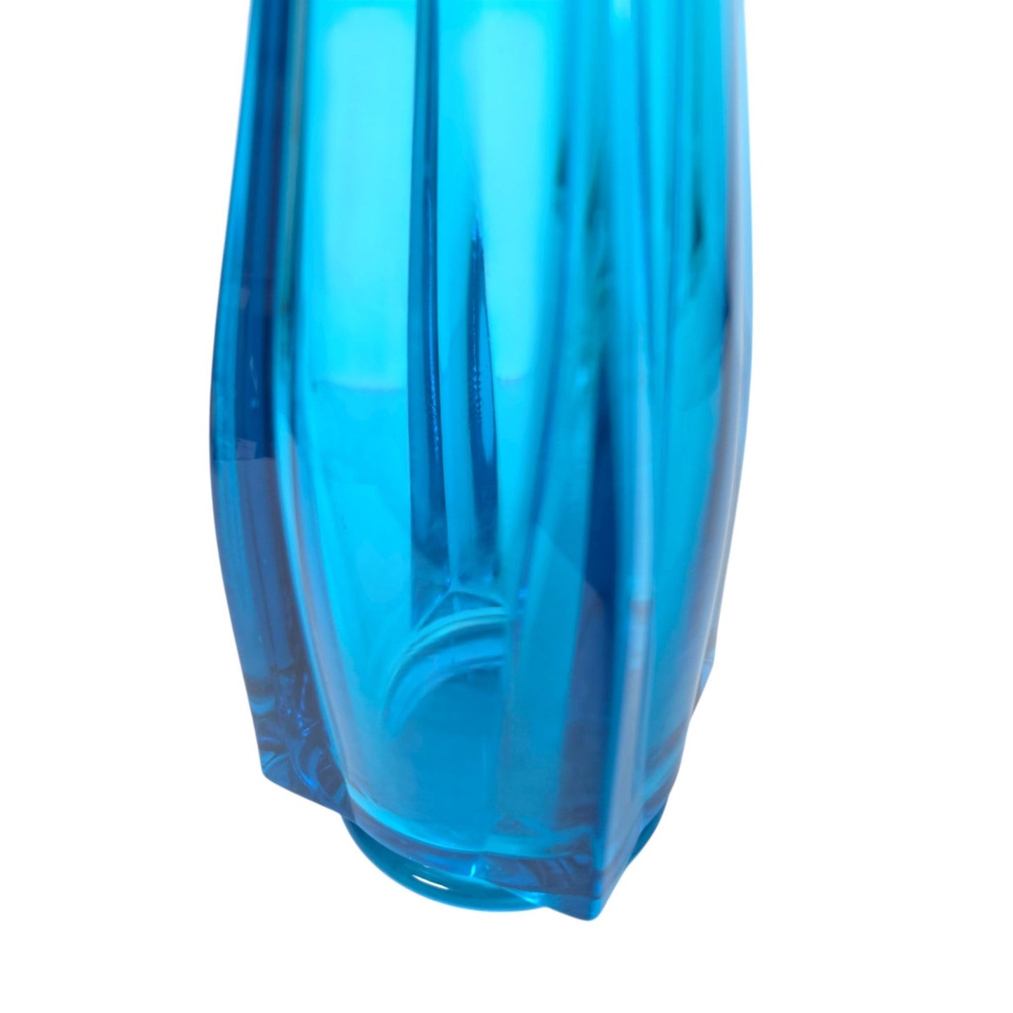 LE Smith Blue Swung Vase 4 Finger Mid Century Modern Vintage Simplicity 13.5"