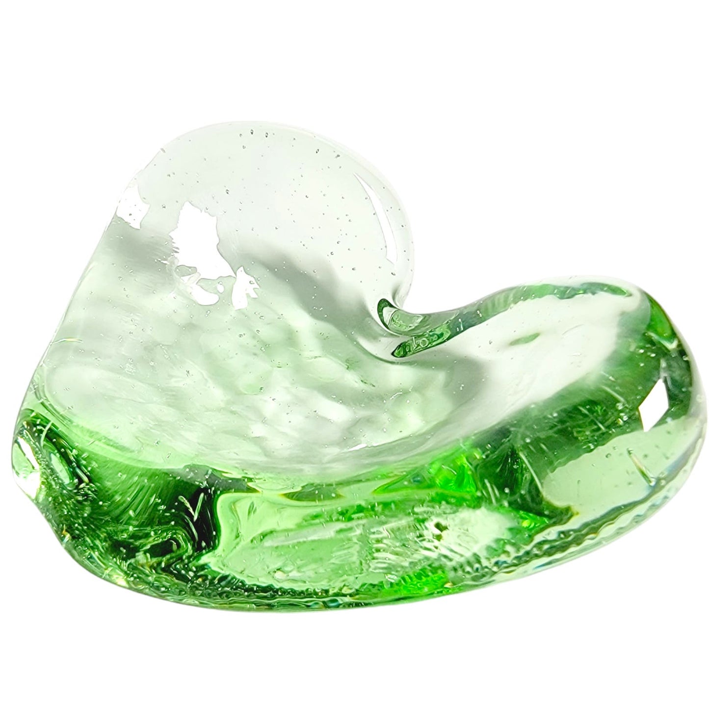 Green Heart Recycled Glass Trinket Dish Paperweight 💚