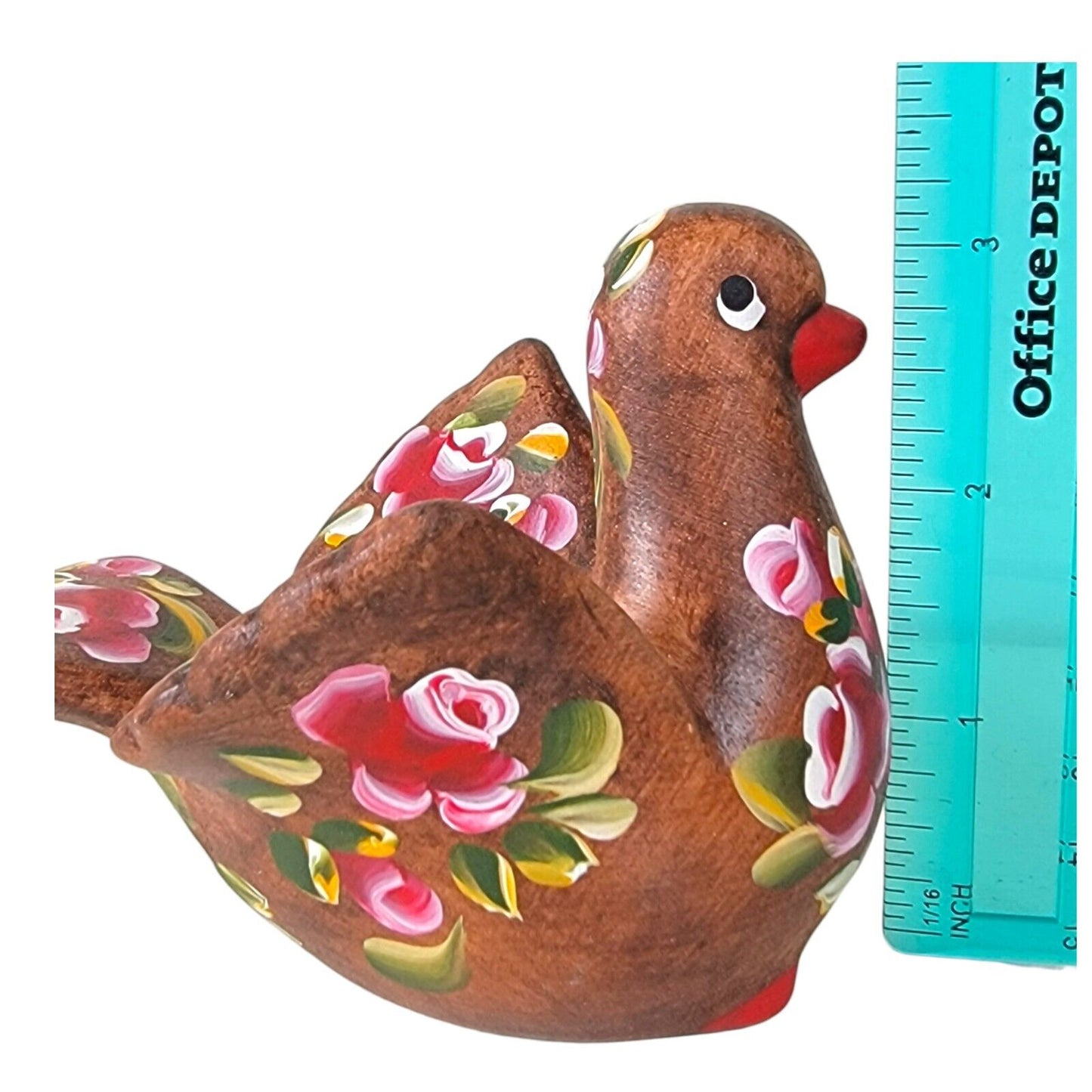 Wooden Hand-Painted Bird Candle Holder