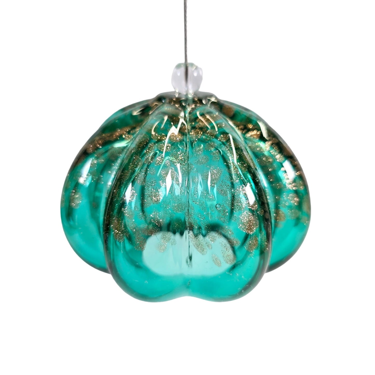 Hand Blown Art Glass Hanging  Pumpkin / Jellyfish / Air Plant by ApricotMint