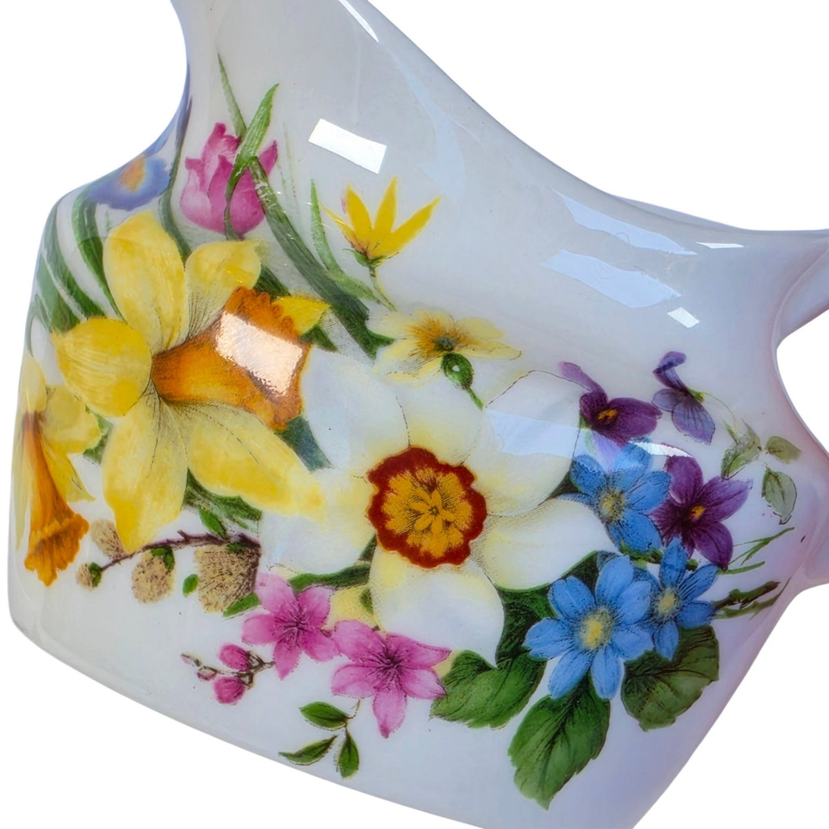 Vintage St George England Creamer & Sugar Bowl Fine Bone China Floral