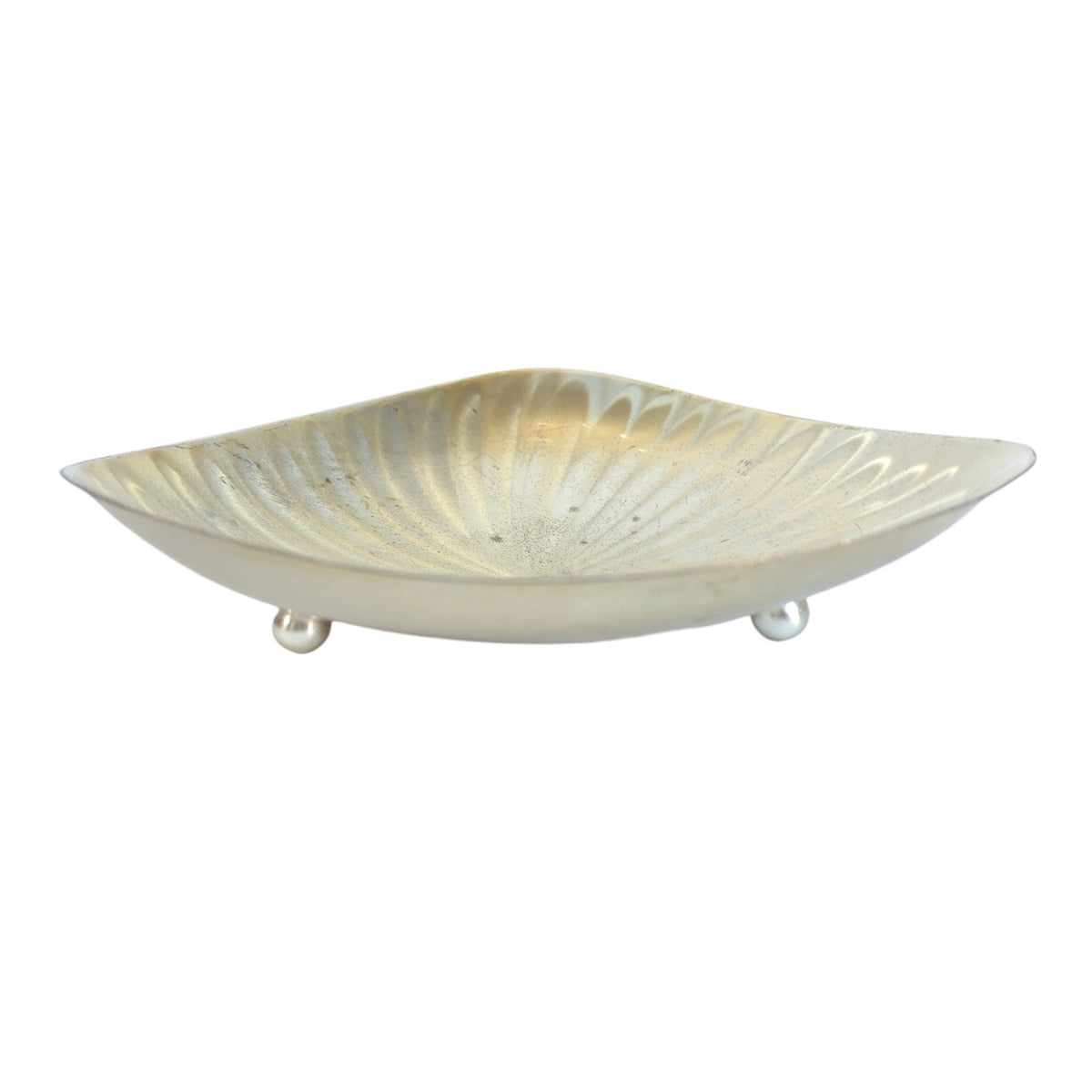 Vintage West Germany Silverplate Scalloped Footed Dish Broadway 8.5" Mid Century