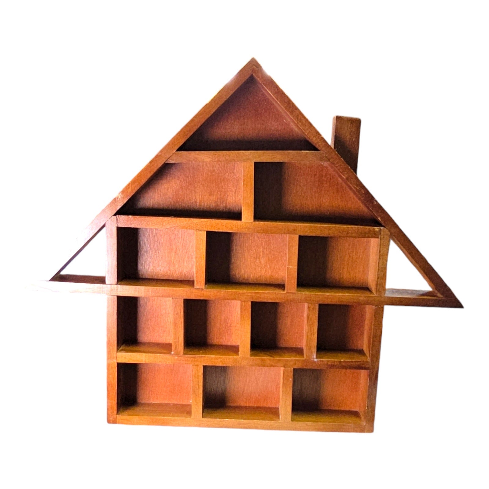 Folk Art Miniatures Wood House Display, Wall Hanger for Miniatures or ...