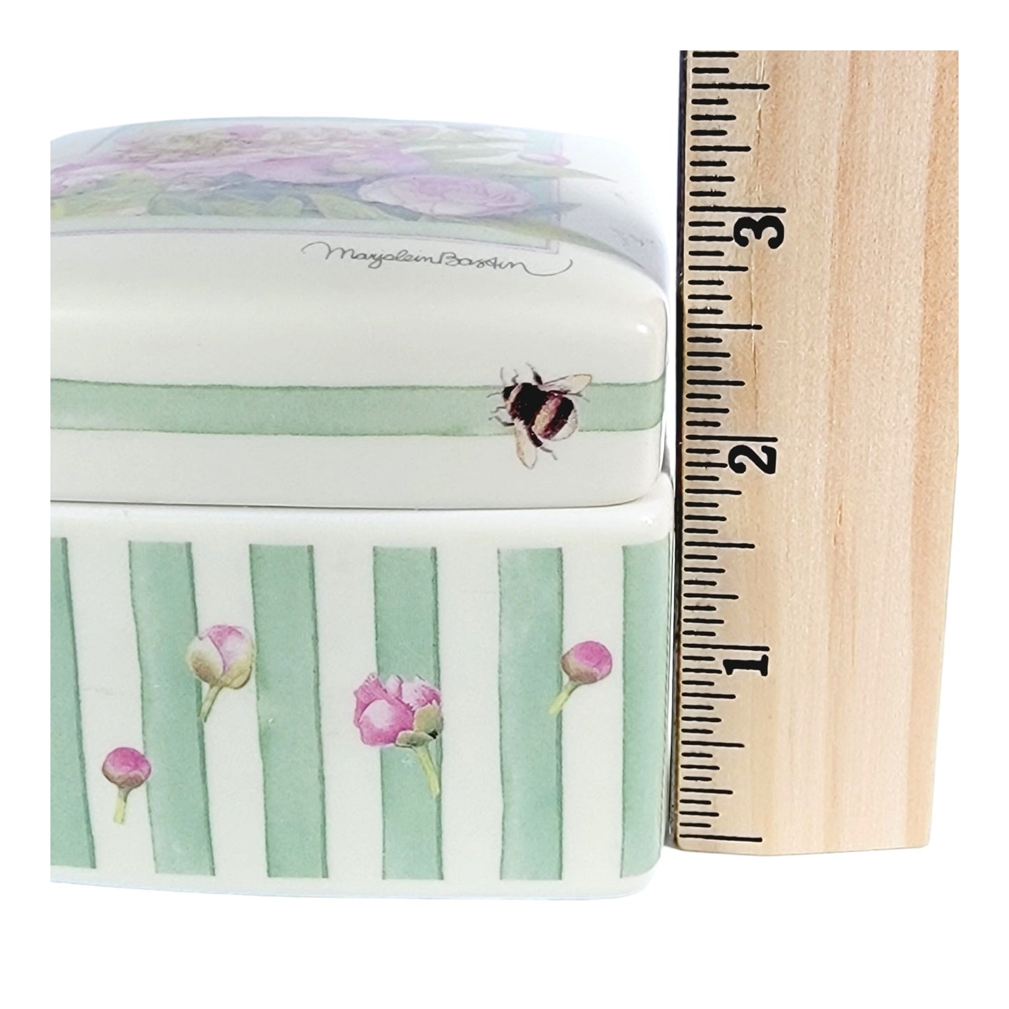 Marjolein Bastin Hallmark Music Box, Tune: "Moonlight Sonata" Trinket Box, Pink Peony