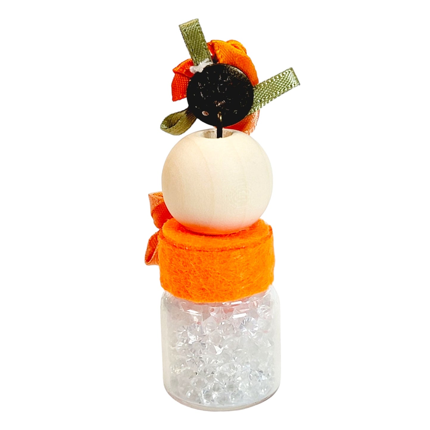 Orange Flower Sparkly Single Hat Pin Holder