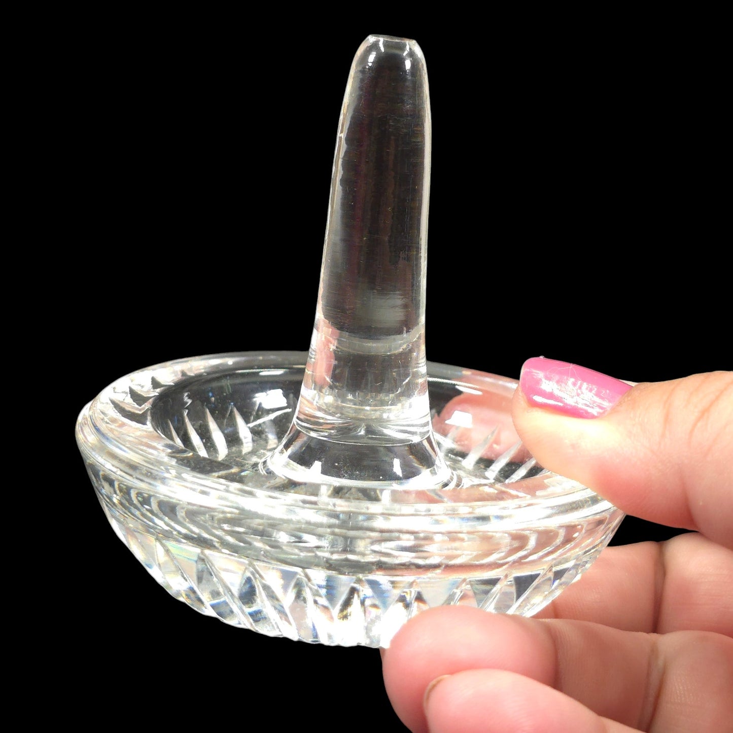 Waterford Crystal Ring Holder, Round Waterford Jewelry Dish, 3" H x 3" W