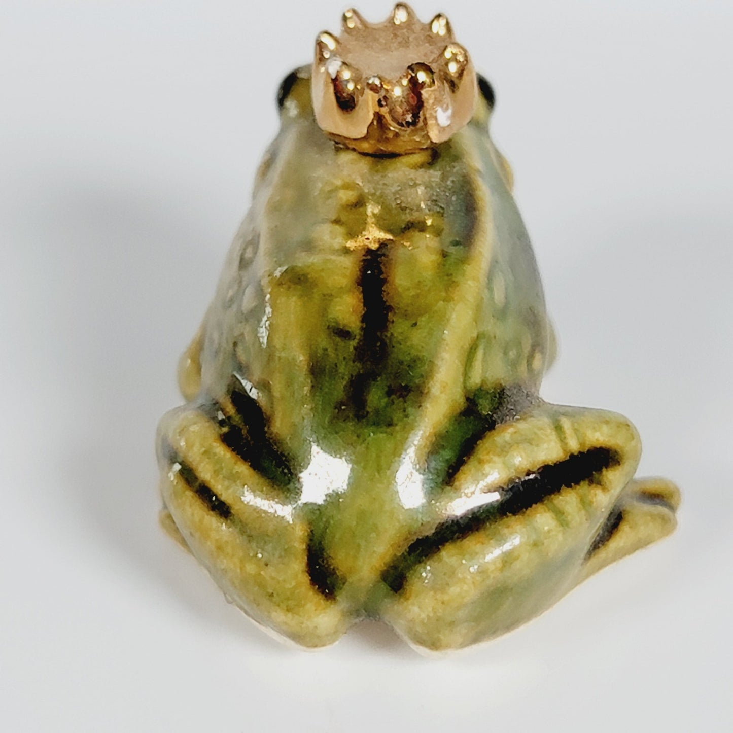 Hagen Renaker Gold Crown Frog Prince Ceramic Miniature Figurine, Retired