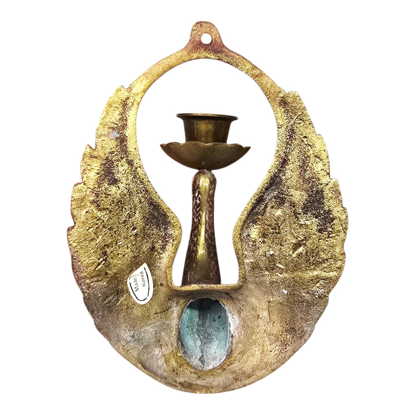 Vintage Brass Swan/Phoenix Wall Sconce Candle Holder Korea