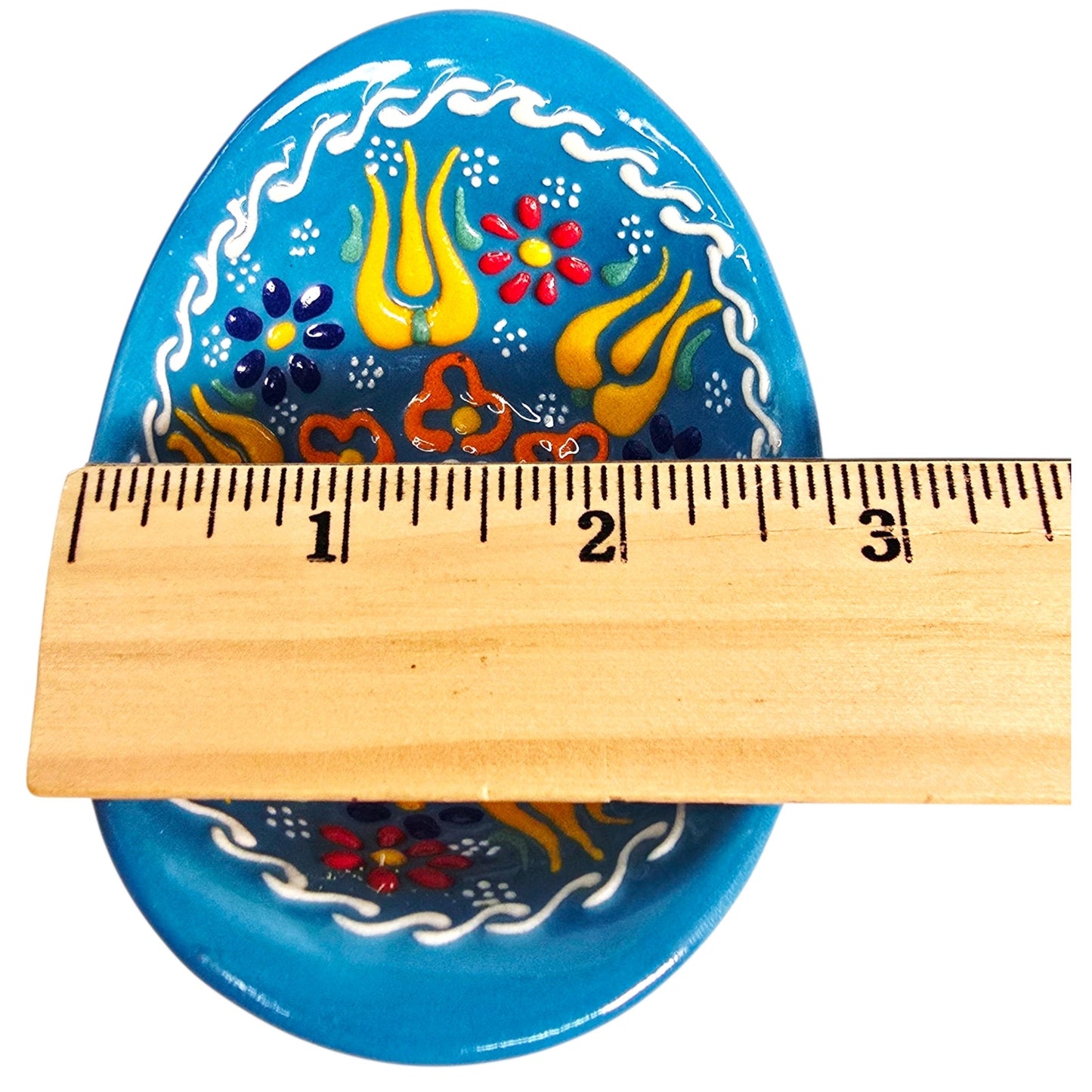 Hand-Painted Blue Floral Ceramic Trinket Dishes (Set of 2)