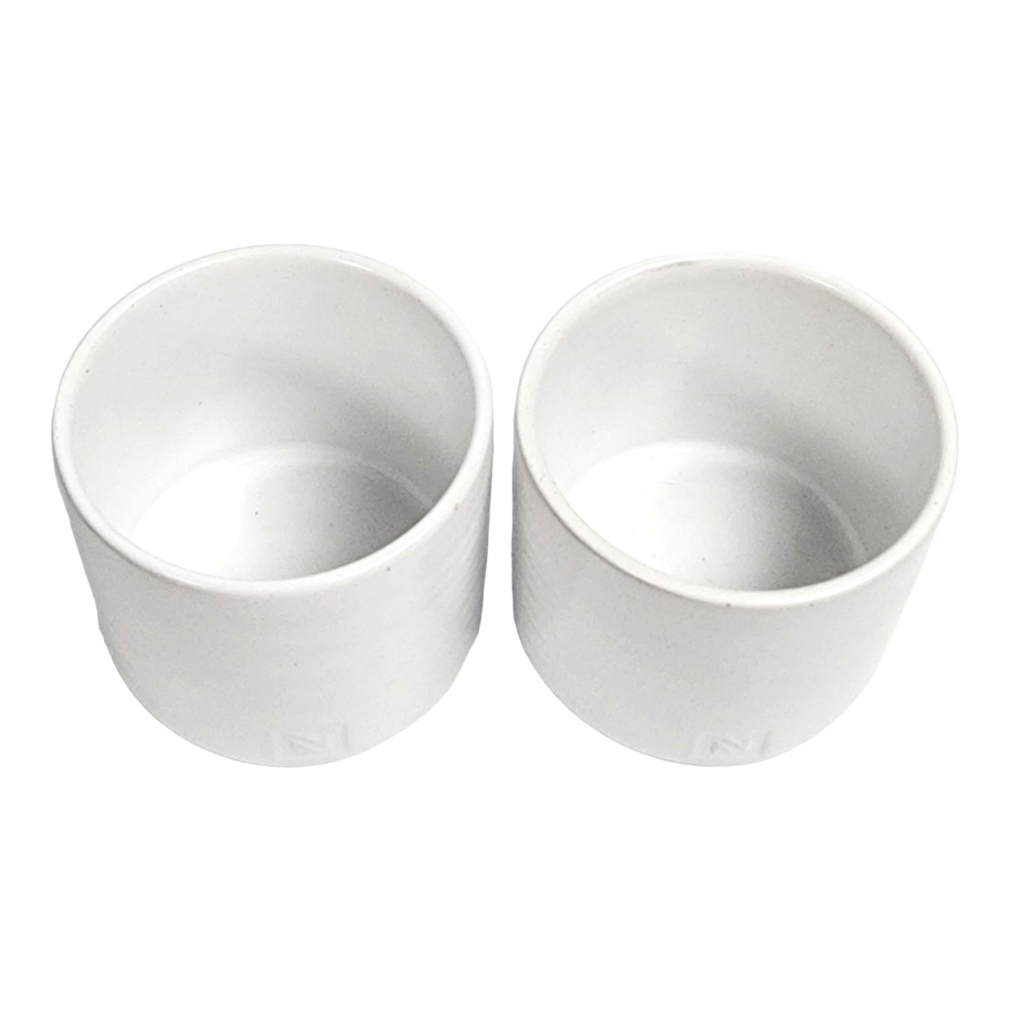 Set of 2 Nespresso Collections White Ceramic Tea Light Candle Holders 2.25" H