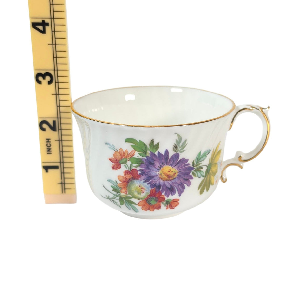 Vintage Oakley England Fine Bone China Floral Tennis Set Cup Snack Plate