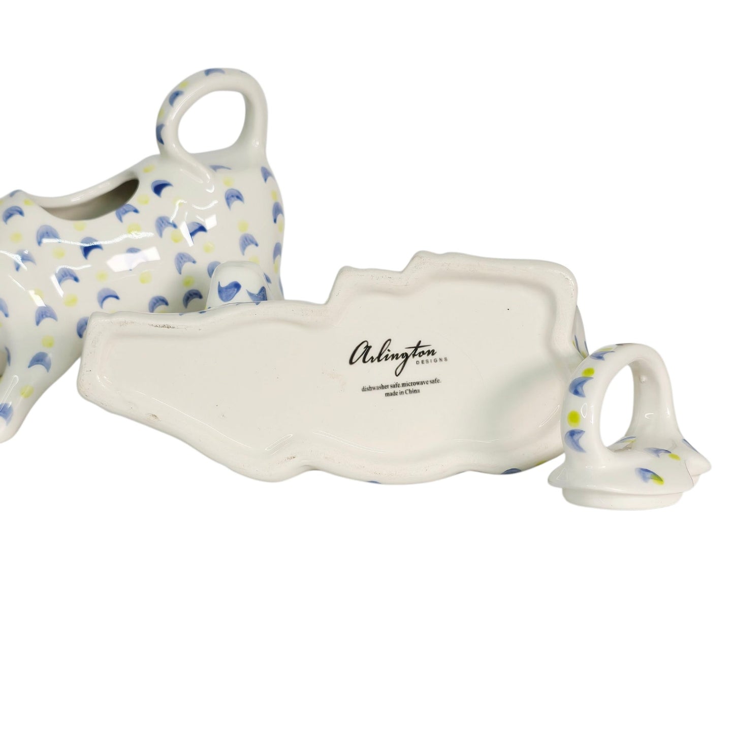 Ceramic French Country Cow Creamer & Sugar Arlington Designs CRAZED AS IS