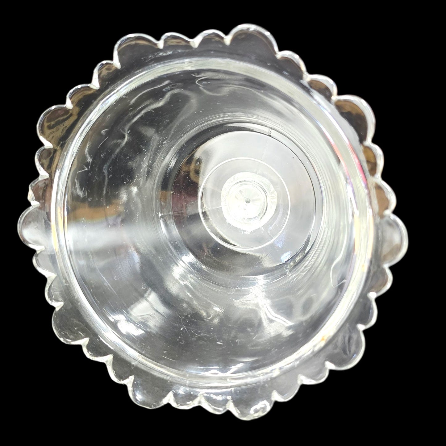 "Three Faces" pattern Frosted Glass Pedestal Compote late 1800's Early 1900's